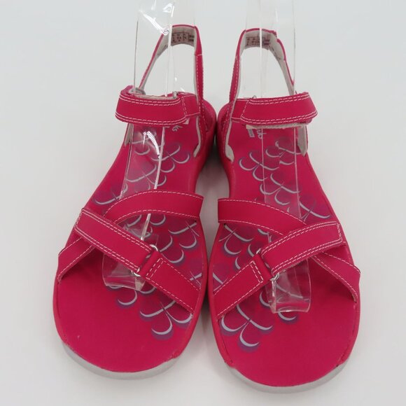 Clarks Womens 7 M 15906 Pink Gray Strappy Hook and Loop Comfort Sandals Shoes - Picture 2 of 13